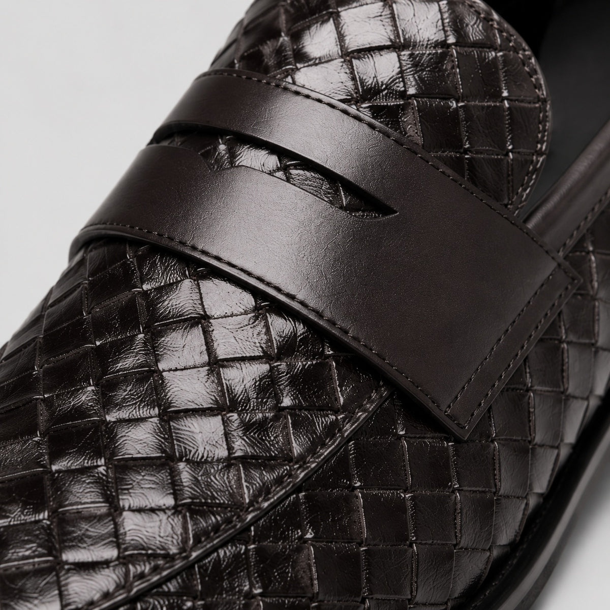 Noble Chaussure Mocassin Homme Noir Mocassins Homme En Cuir Tressé Noir