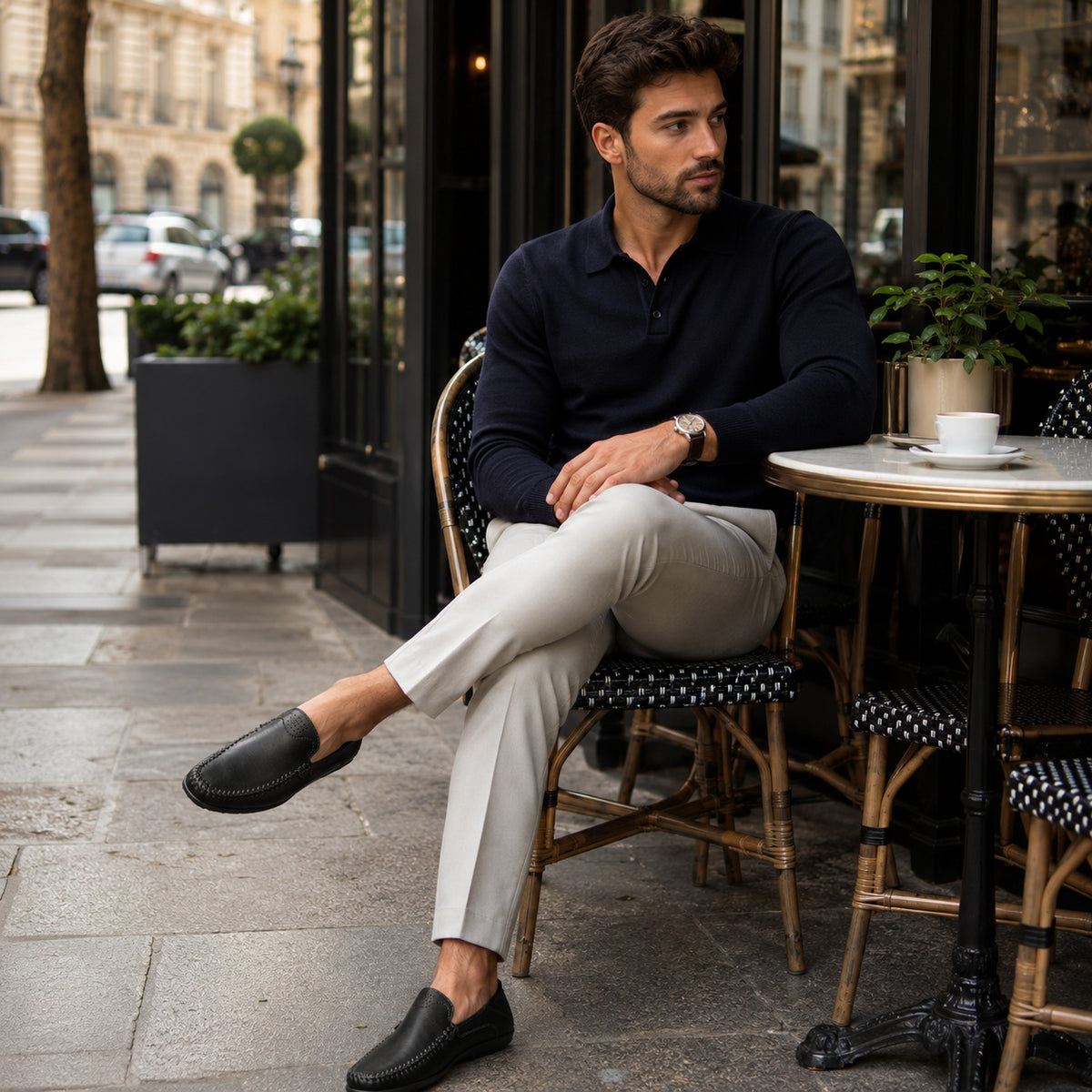 Noble Chaussure Mocassin Homme Noir Mocassins Orthopédiques En Cuir De Vache Souple Pour Homme