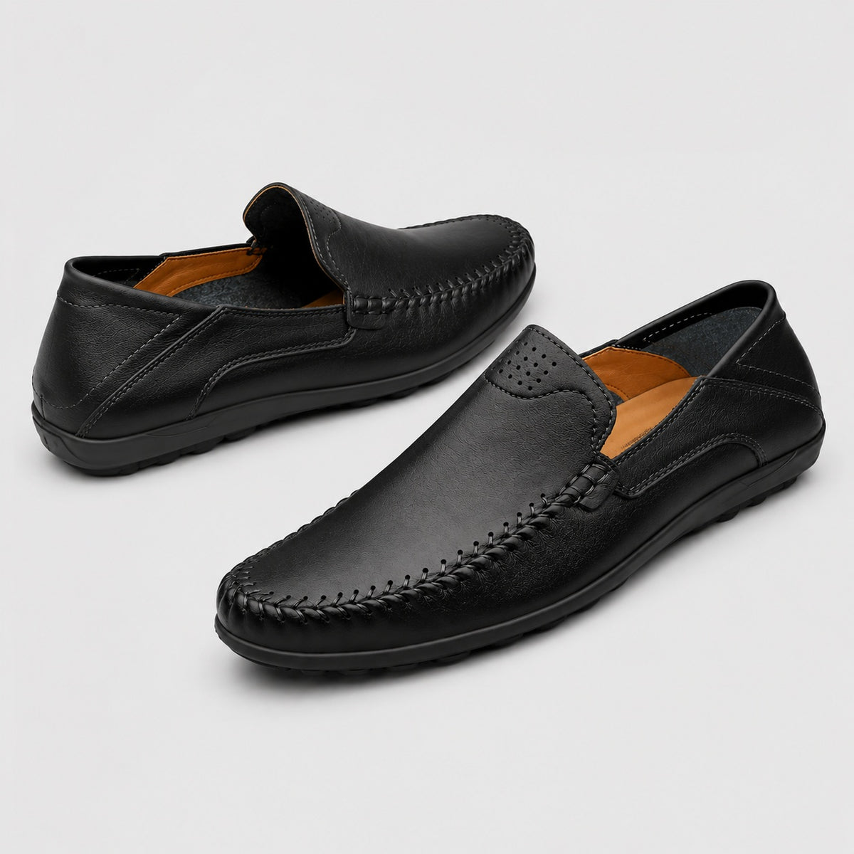 Noble Chaussure Mocassin Homme Noir Mocassins Orthopédiques En Cuir De Vache Souple Pour Homme