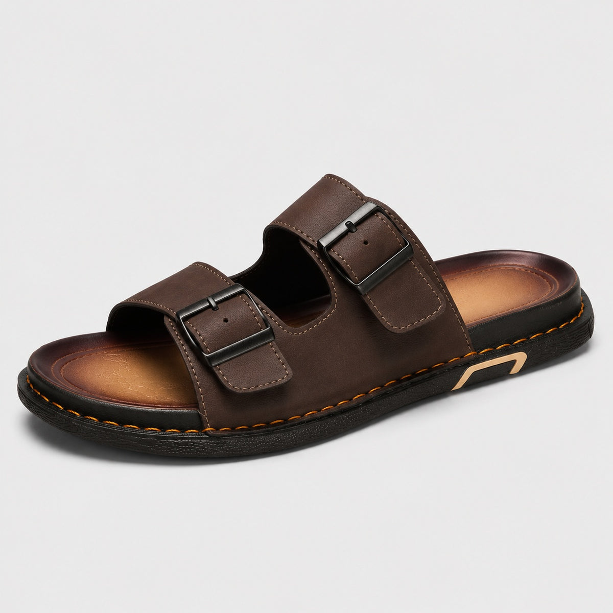 Noble Chaussure Sandale Homme Cuir Italienne Sandale Cuir Marron Homme Luxe