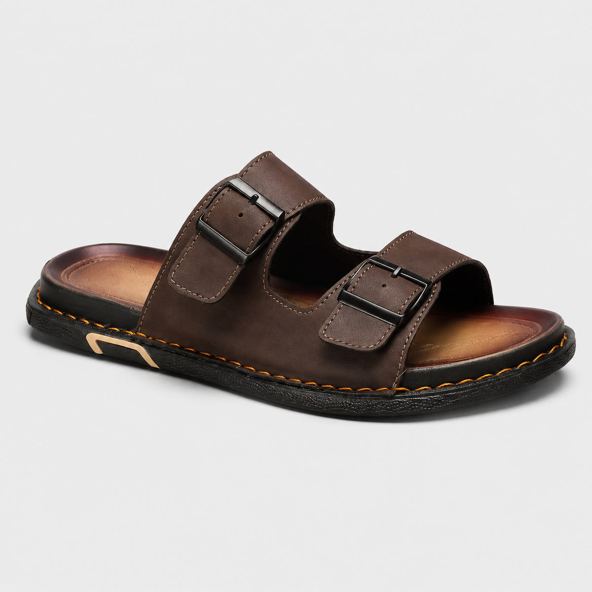 Noble Chaussure Sandale Homme Cuir Italienne Sandale Cuir Marron Homme Luxe