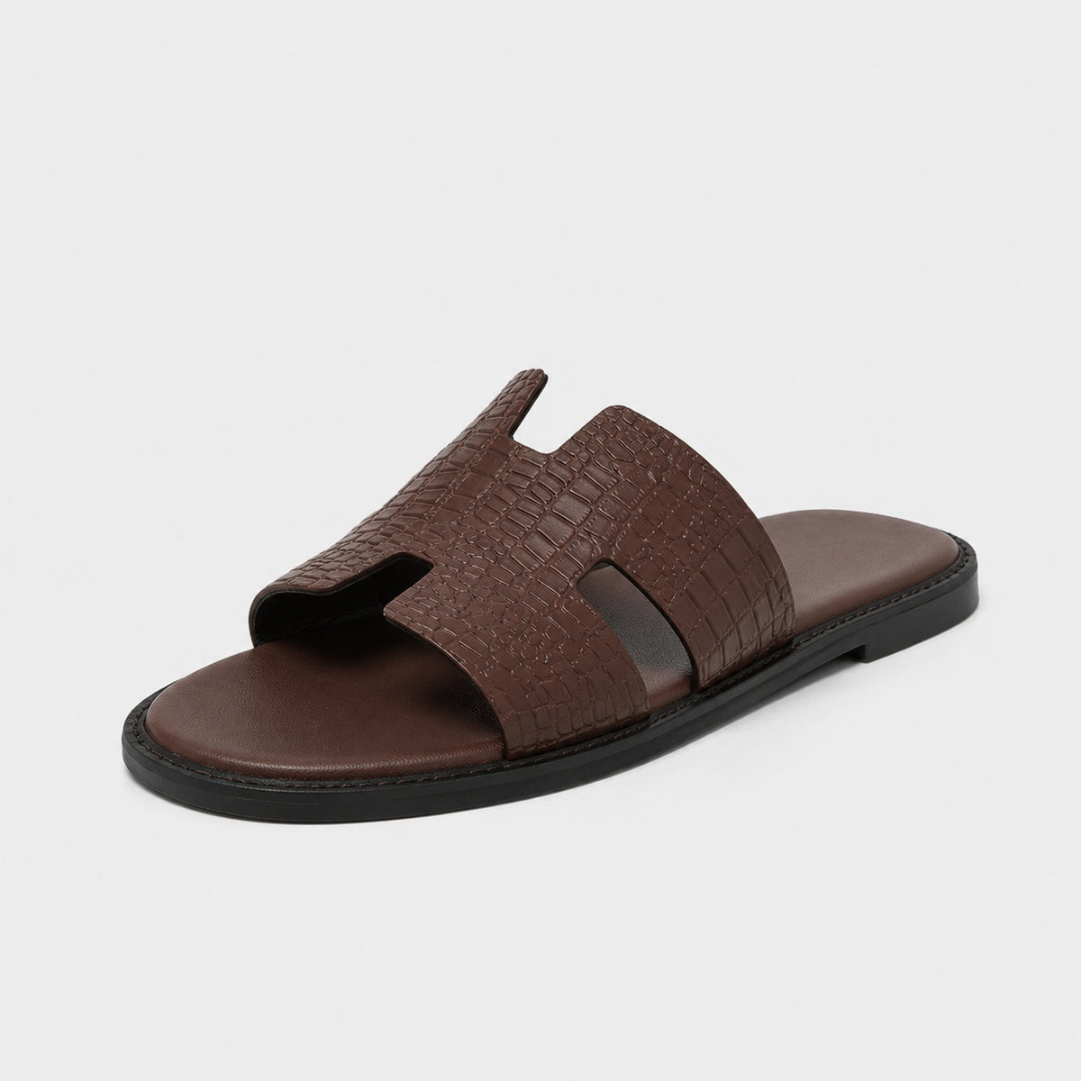 Noble Chaussure Sandale Homme Cuir Sandale De Ville Homme Marron