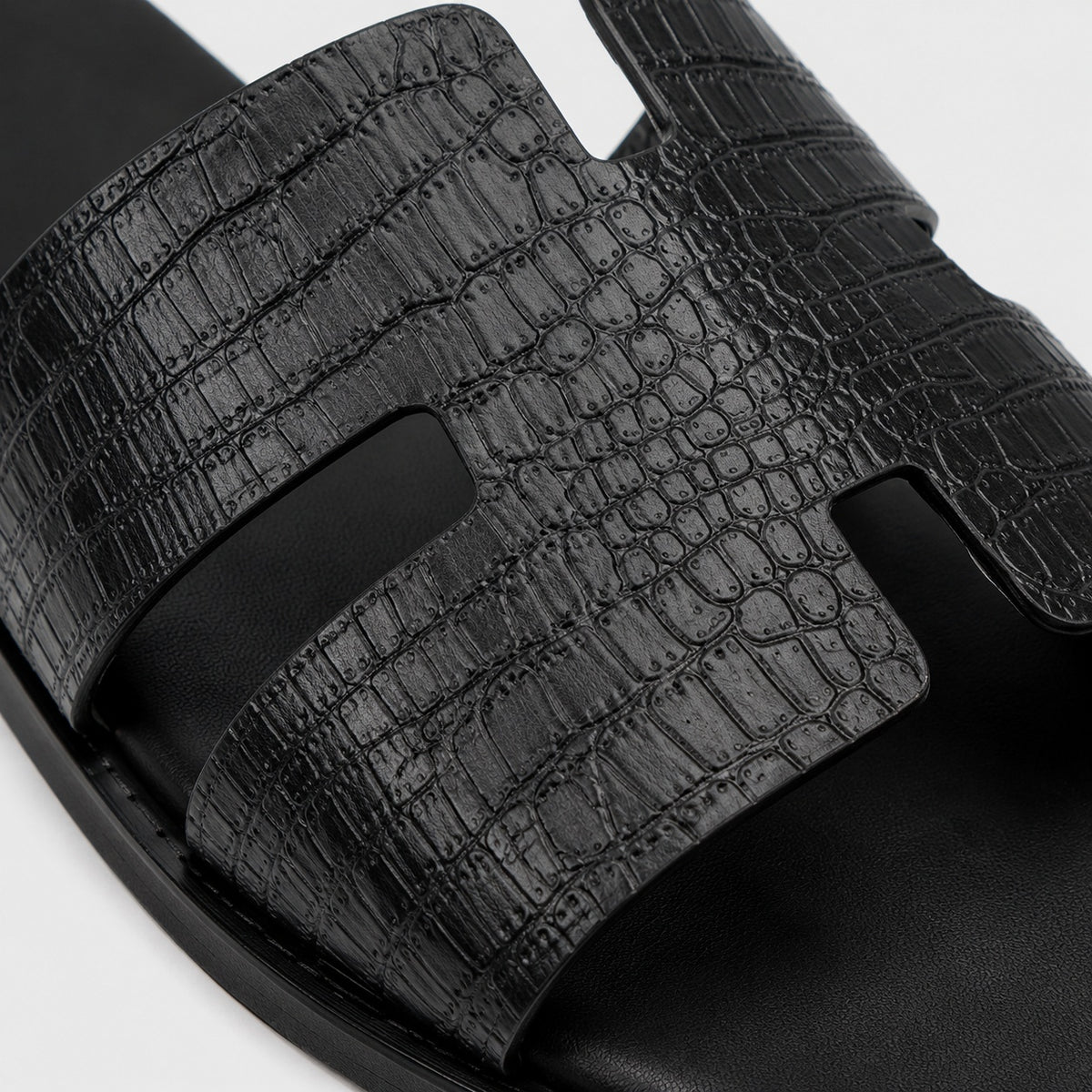 Noble Chaussure Sandale Homme Cuir Sandale De Ville Homme Noir