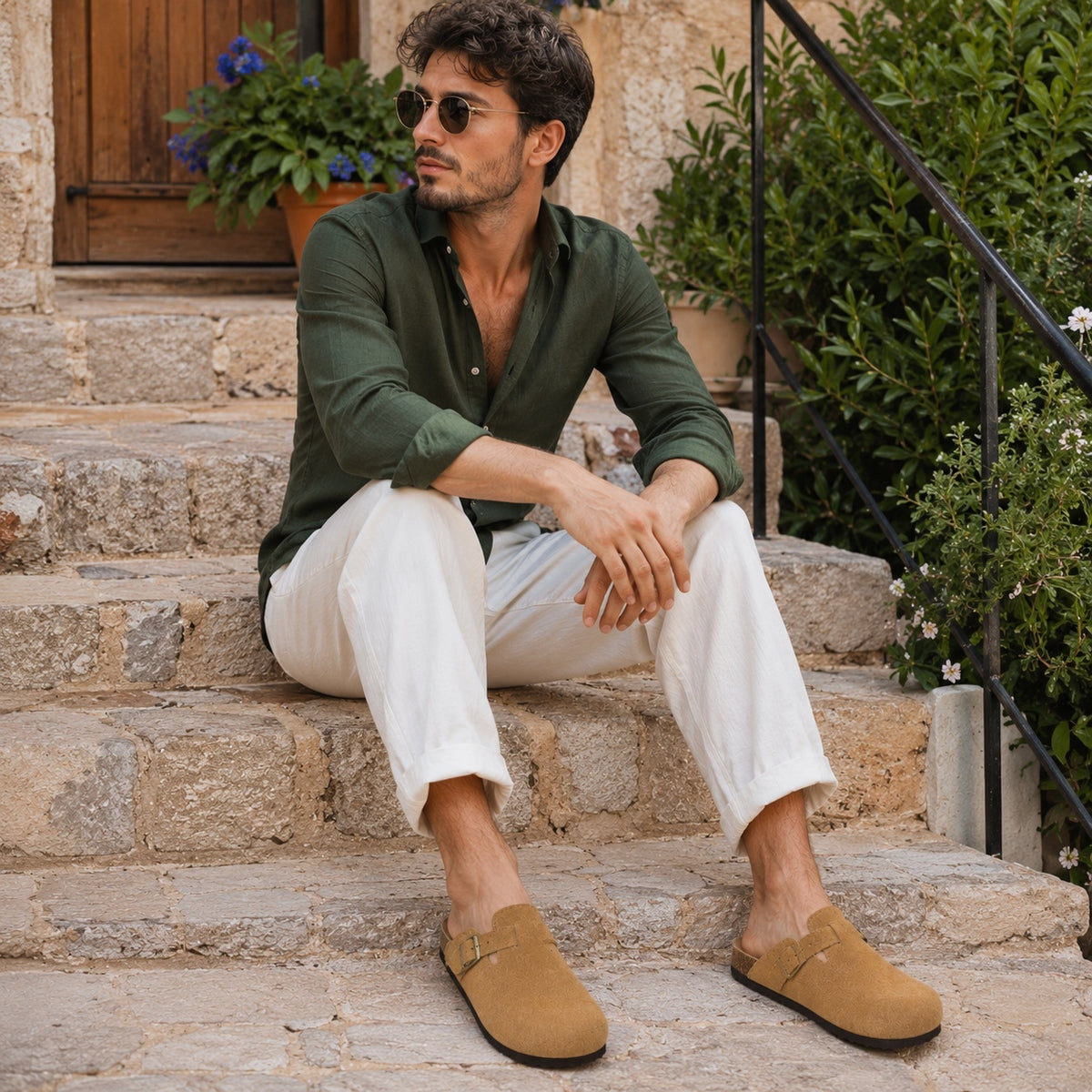 Noble Chaussure Sandale Homme Cuir Sandales Homme Cuir Artisanal Confort