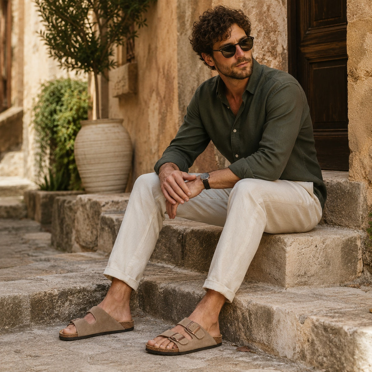 Noble Chaussure Sandale Homme Cuir Sandales Homme Cuir Luxe