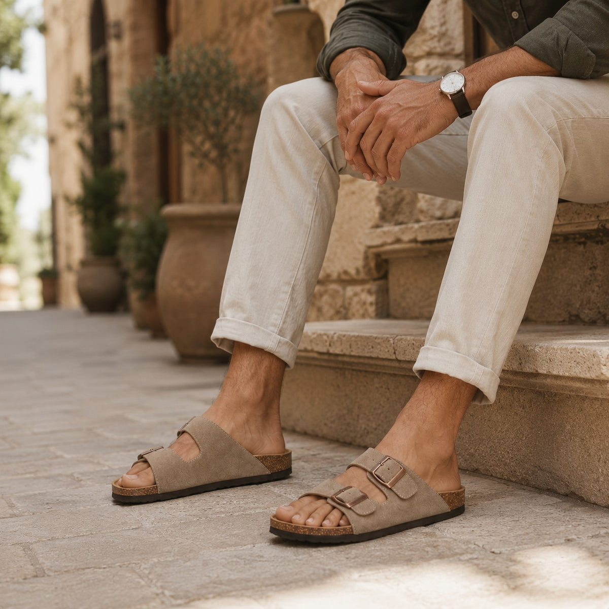 Noble Chaussure Sandale Homme Cuir Sandales Homme Cuir Luxe