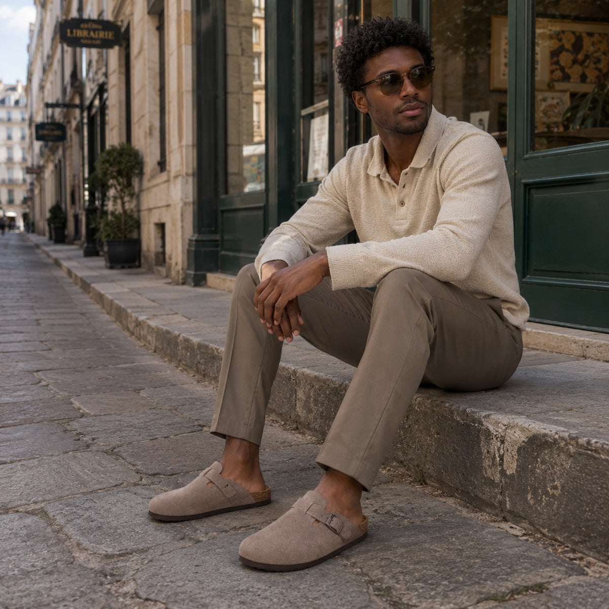 Noble Chaussure Sandale Homme Été Sandale Homme Confort Été Marron Camel À Bride Ajustable