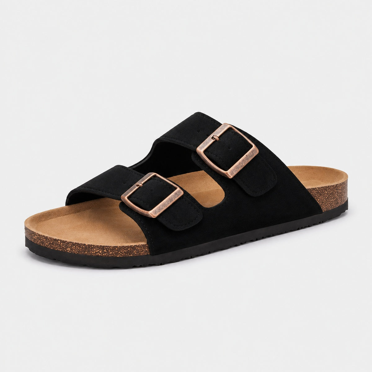 Noble Chaussure Sandale Homme Été Sandale Homme Confort Été Noire à Doubles Brides