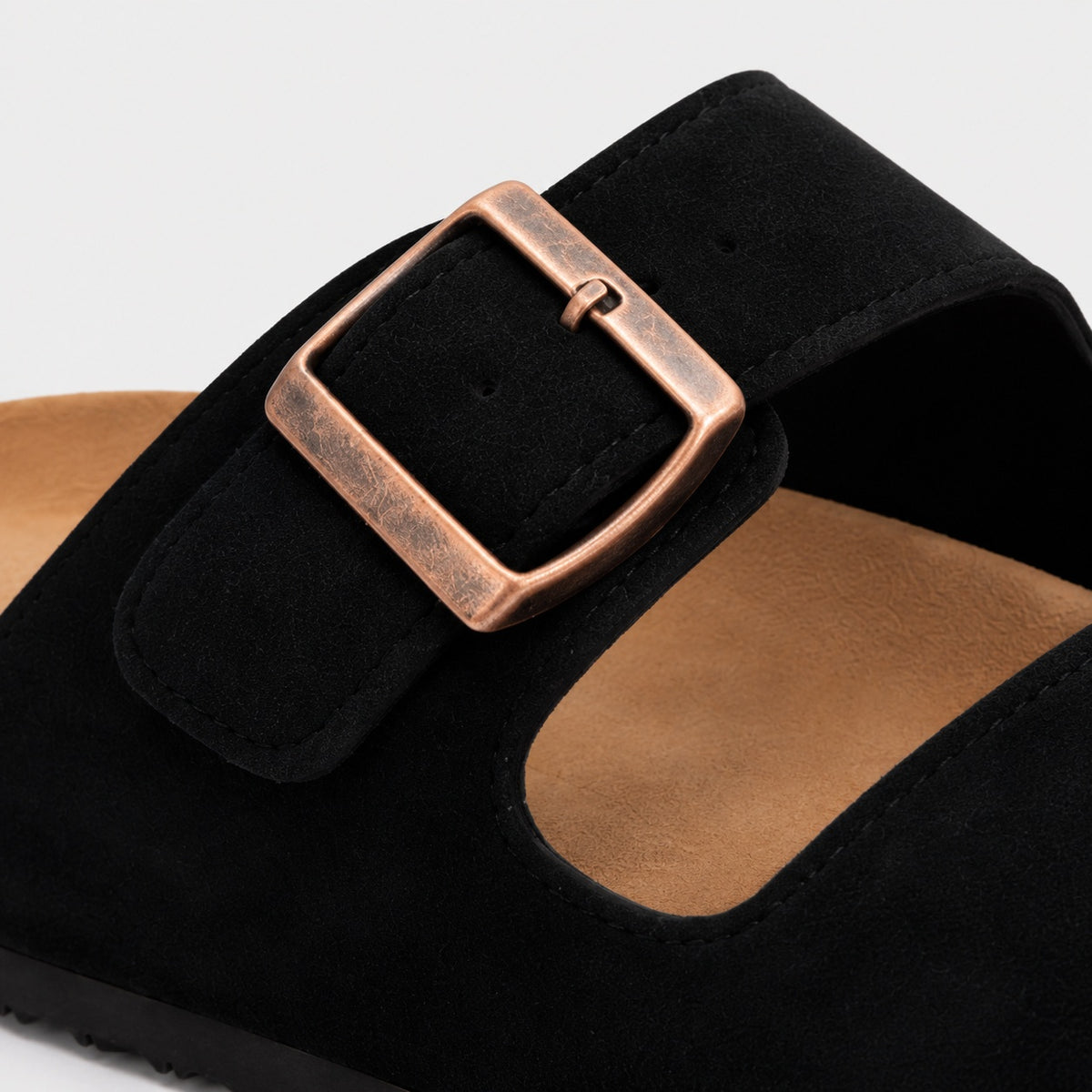 Noble Chaussure Sandale Homme Été Sandale Homme Confort Été Noire à Doubles Brides