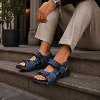 Noble Chaussure Sandale Homme Marche Sandale Confortable Marche Bleu