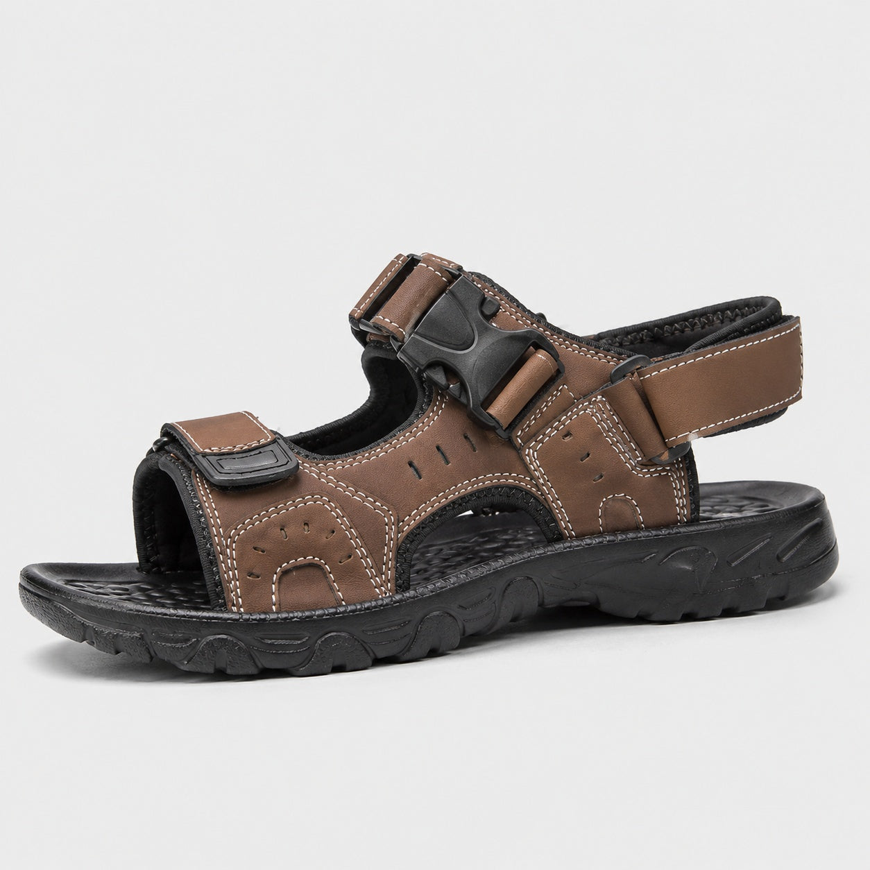 Noble Chaussure Sandale Homme Marche Sandale Confortable Marche Marron