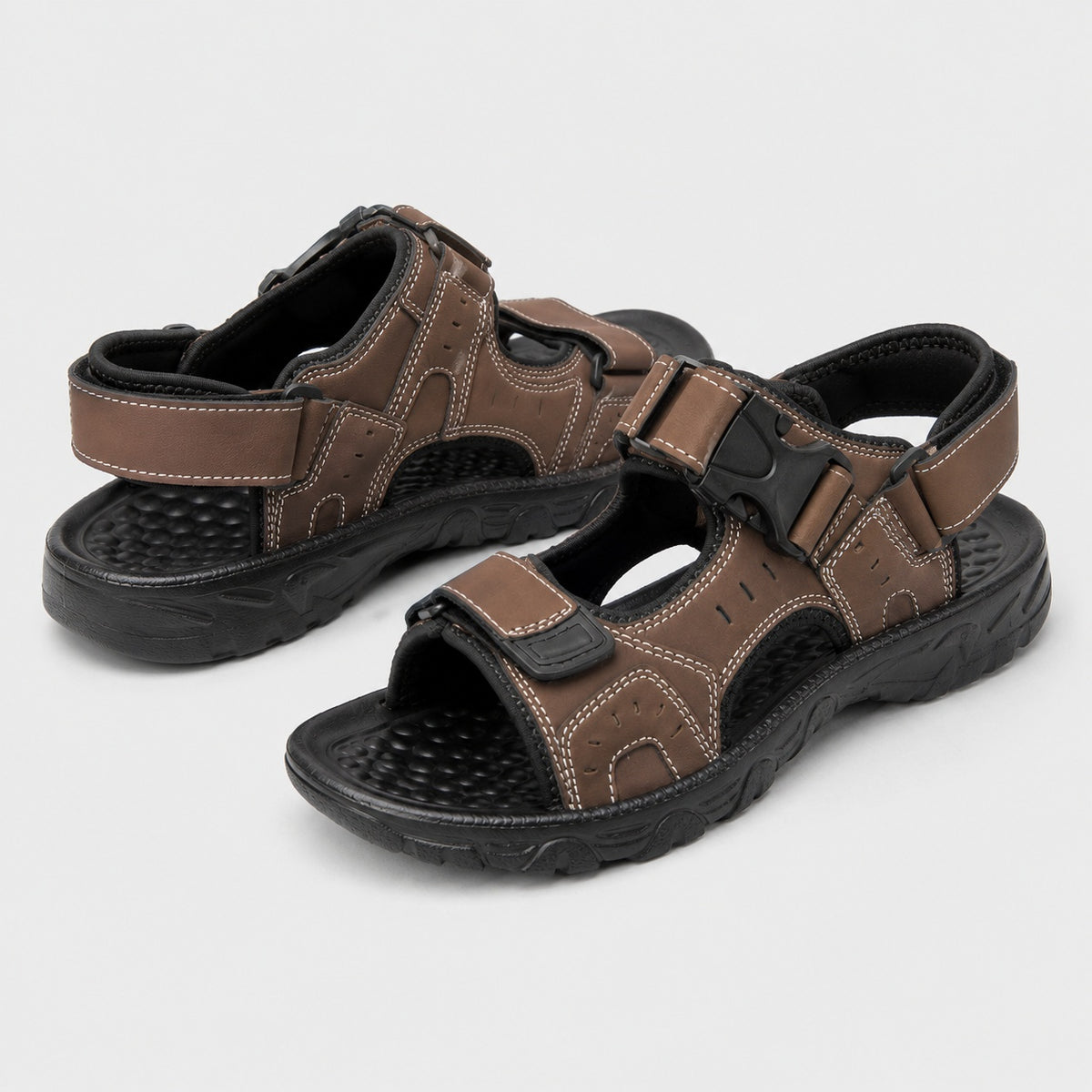 Noble Chaussure Sandale Homme Marche Sandale Confortable Marche Marron