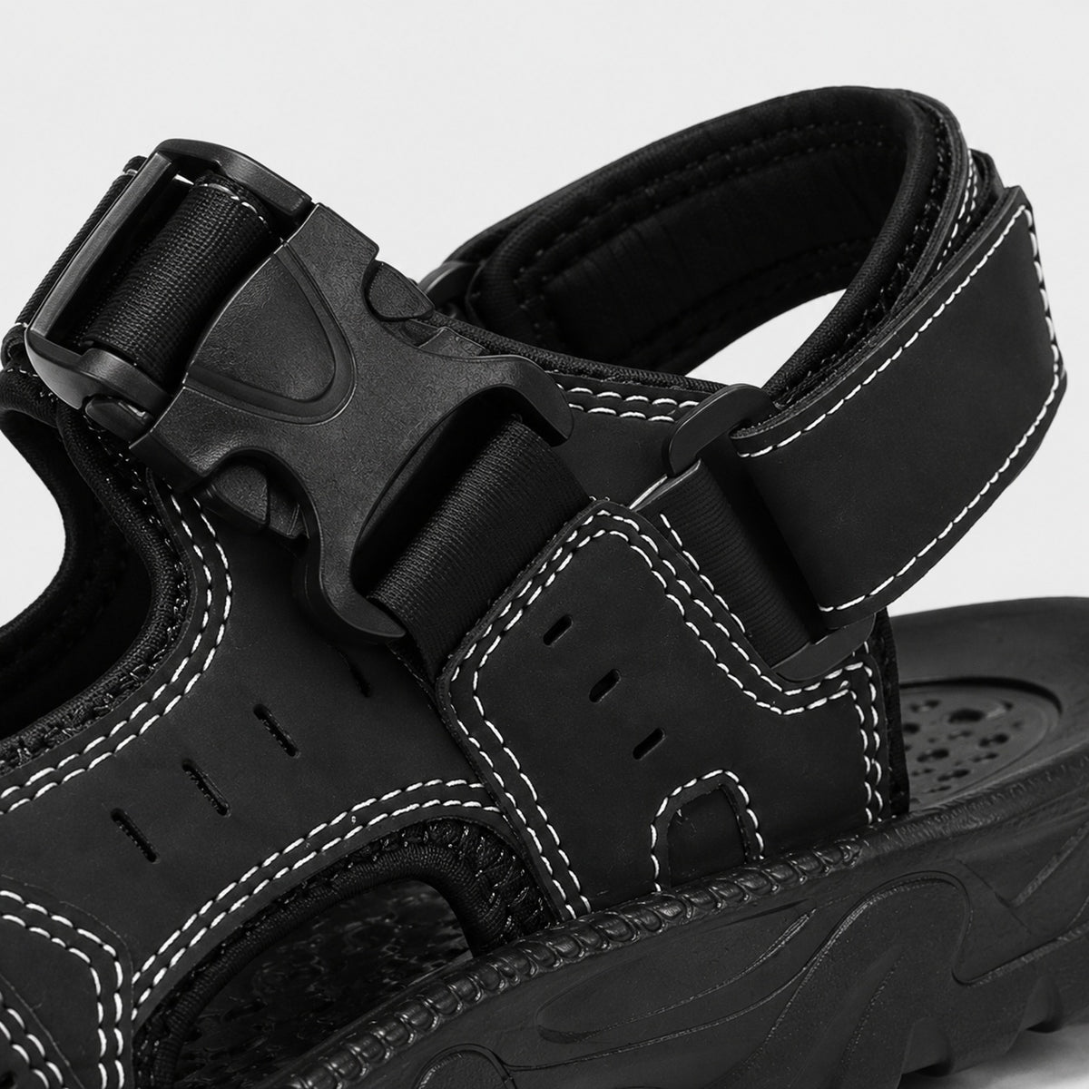 Noble Chaussure Sandale Homme Marche Sandale Confortable Marche Noir