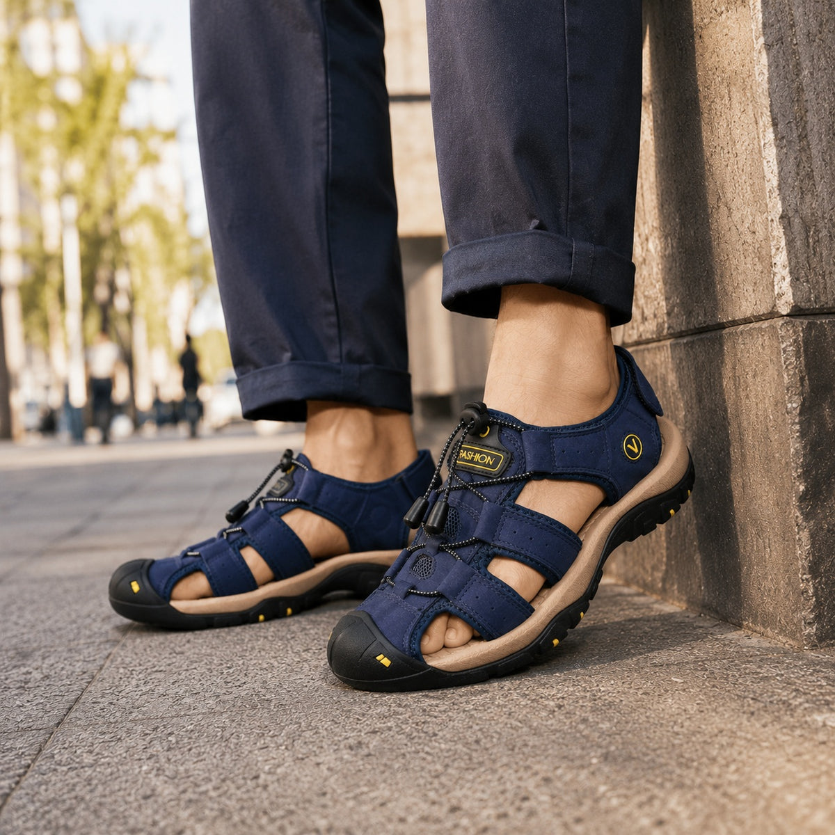 Noble Chaussure Sandale Homme Randonnée Sandales De Randonnée Homme Bout Fermé Bleu