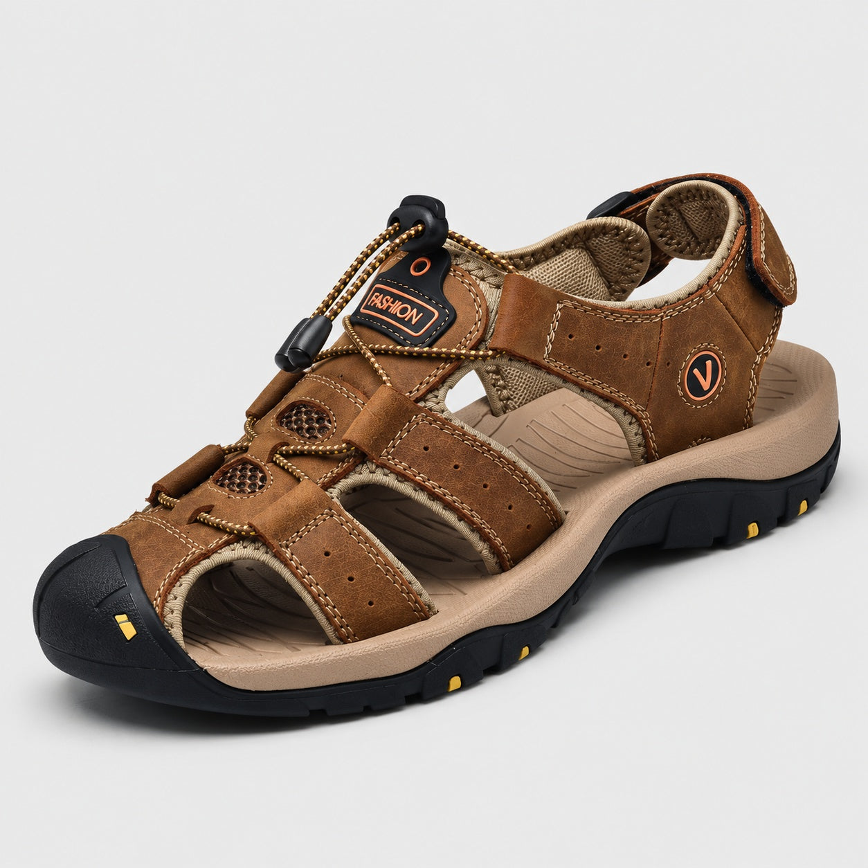 Noble Chaussure Sandale Homme Randonnée Sandales De Randonnée Homme Bout Fermé Marron Foncé