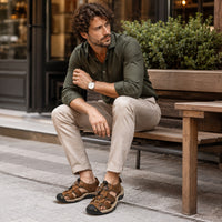 Noble Chaussure Sandale Homme Randonnée Sandales De Randonnée Homme Bout Fermé Marron Foncé