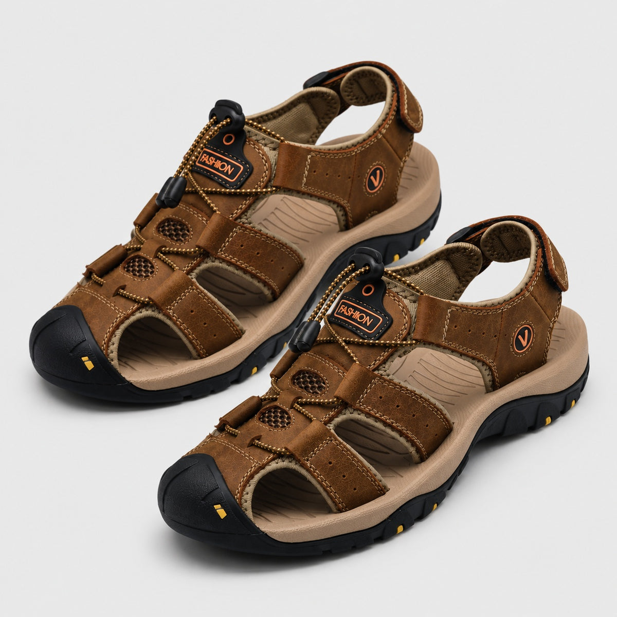 Noble Chaussure Sandale Homme Randonnée Sandales De Randonnée Homme Bout Fermé Marron Foncé