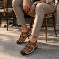 Noble Chaussure Sandale Homme Randonnée Sandales De Randonnée Homme Bout Fermé Marron Foncé