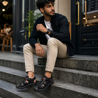 Noble Chaussure Sandale Homme Randonnée Sandales De Randonnée Homme Bout Fermé Noir