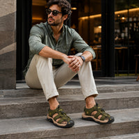 Noble Chaussure Sandale Homme Randonnée Sandales De Randonnée Homme Bout Fermé Vert
