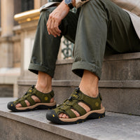 Noble Chaussure Sandale Homme Randonnée Sandales De Randonnée Homme Bout Fermé Vert