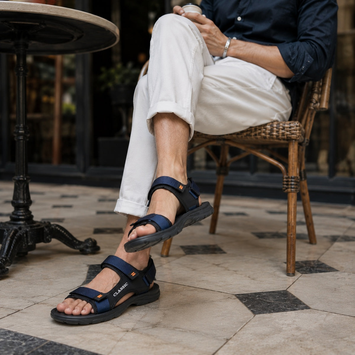 Noble Chaussure Sandale Homme Spartiate Sandales De Randonnées Homme Bleu